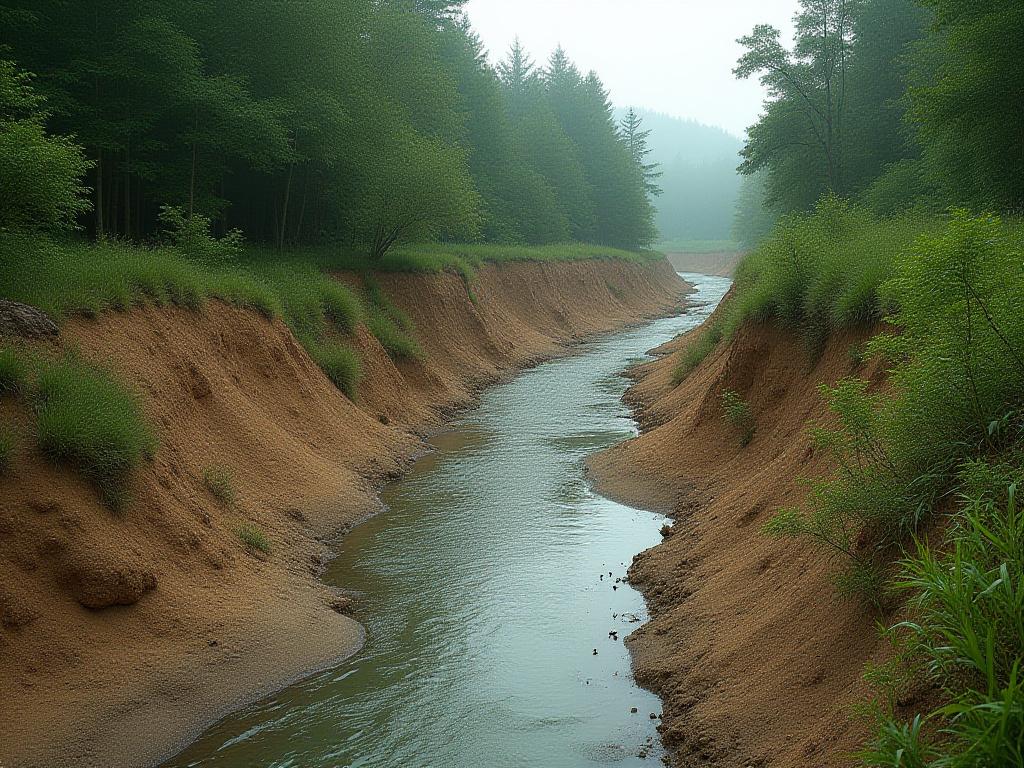 Before photo of the eroded creek-side at Willow Creek project.